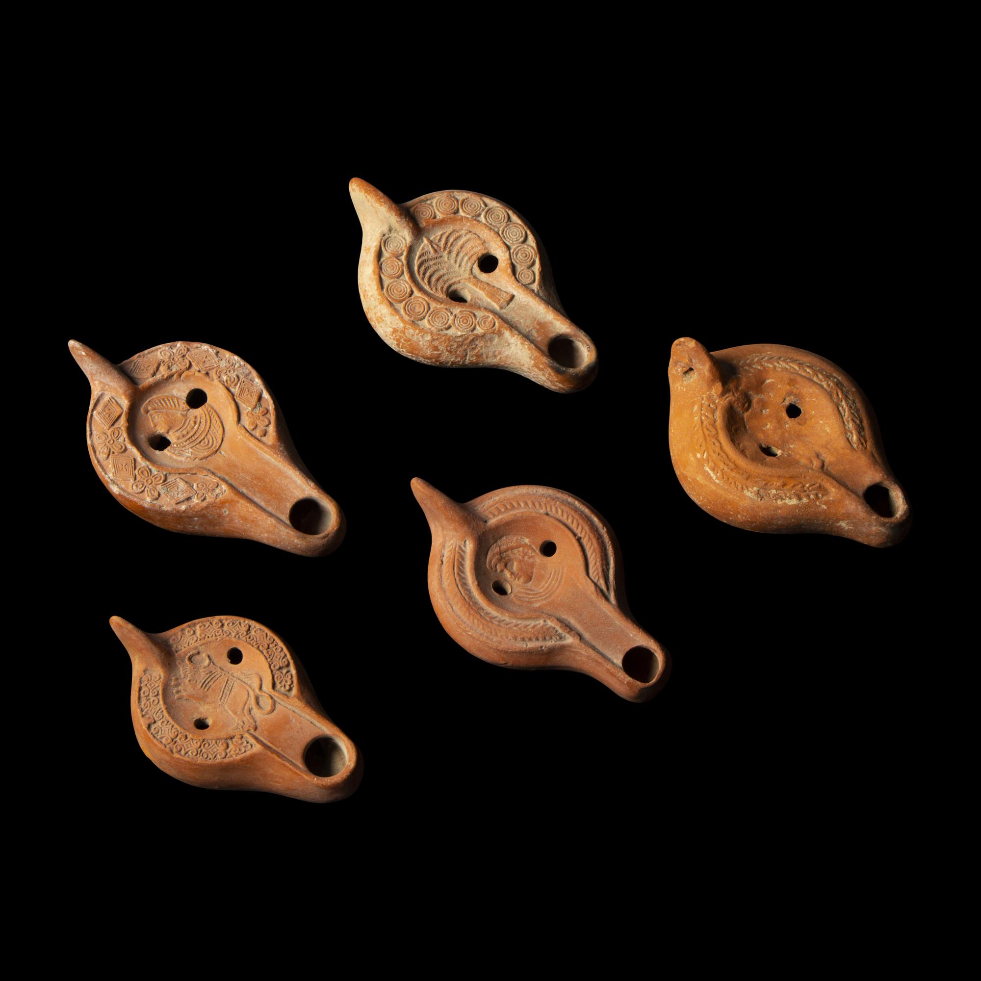 Five Late Roman Terracotta Lamps