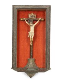 An Italian Carved and Painted Crucifix