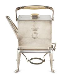 A Russian Silver Teapot on Stand