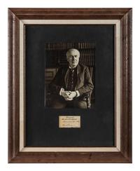 EDISON, Thomas (1847-1931). Clipped signature ("Thos. A Edison"). 4 December 1916.