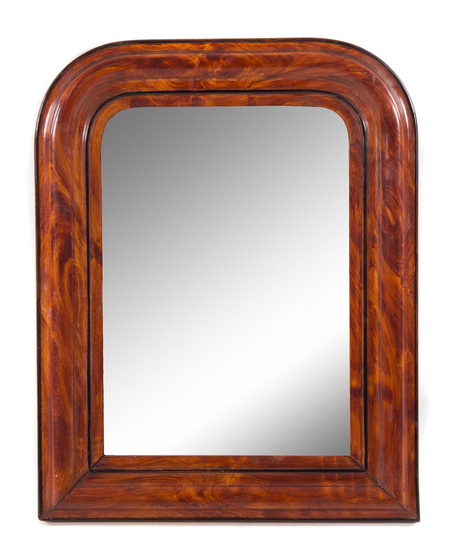A Louis Philippe Faux Grained Mirror Height 27 x width 21 inches. — MID-19TH CENTURY