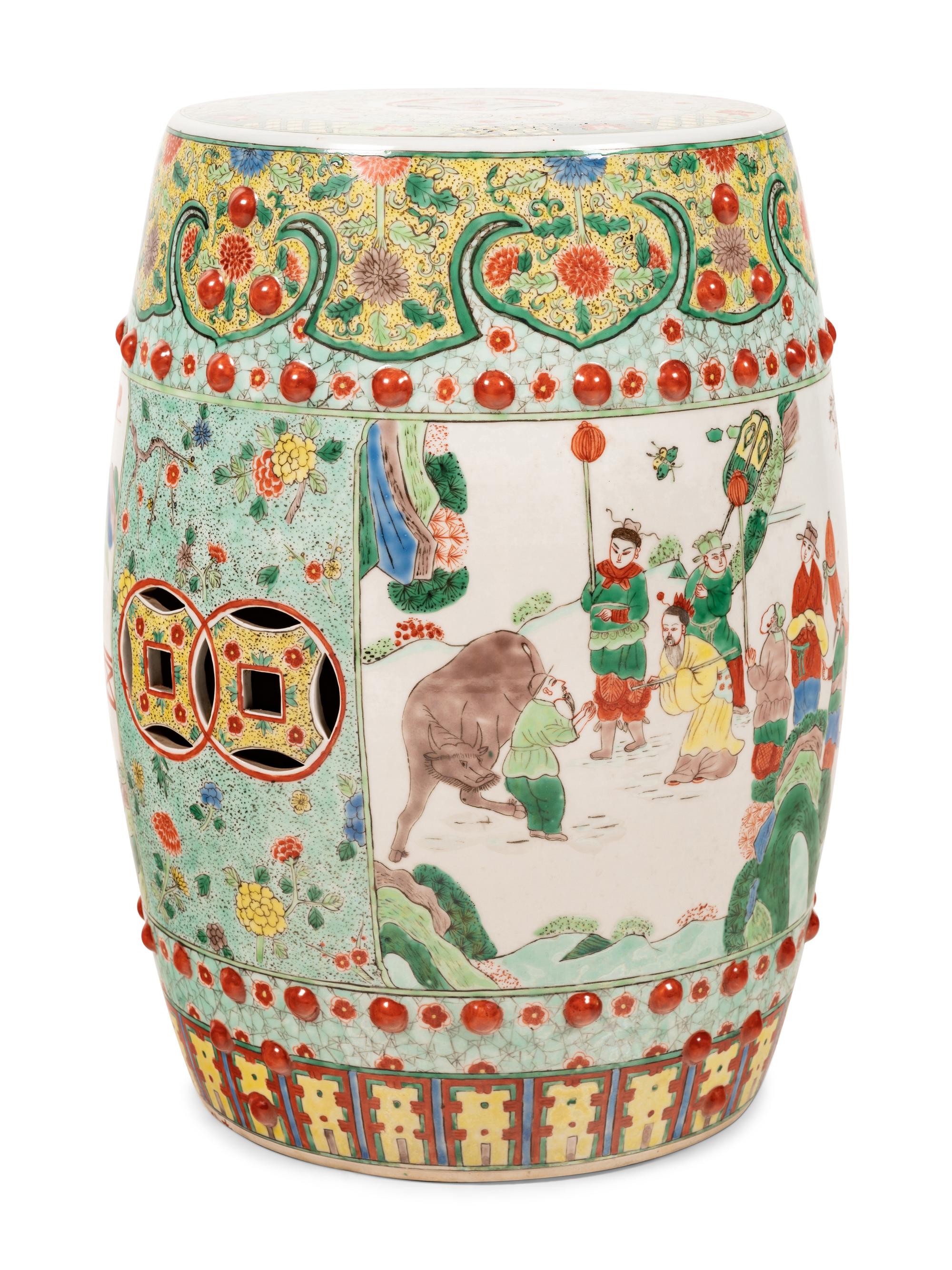 A Chinese Enameled Porcelain Garden Seat