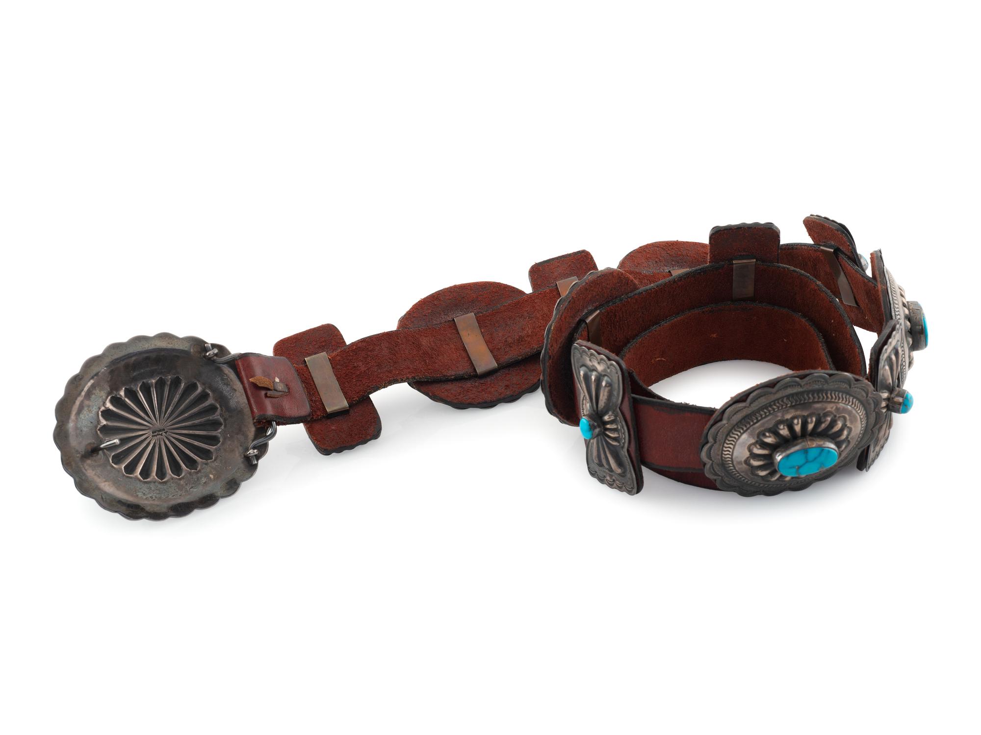 Sterling Silver and Turquoise Concha Belt