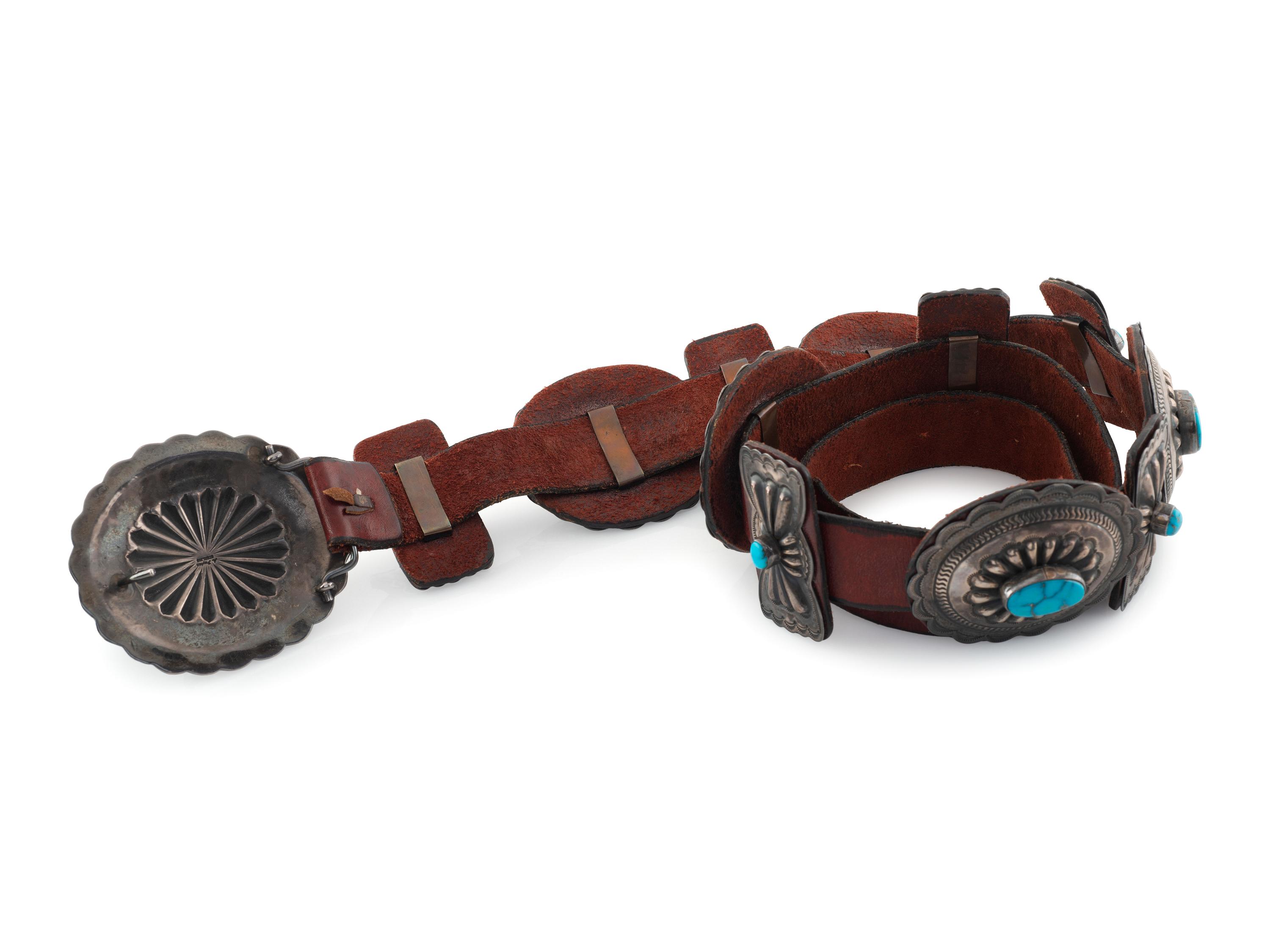 Sterling Silver and Turquoise Concha Belt