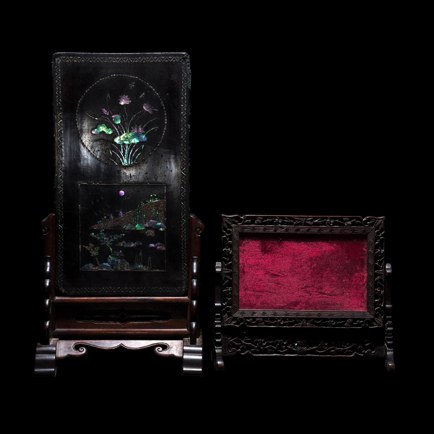Two Chinese Wood Screens