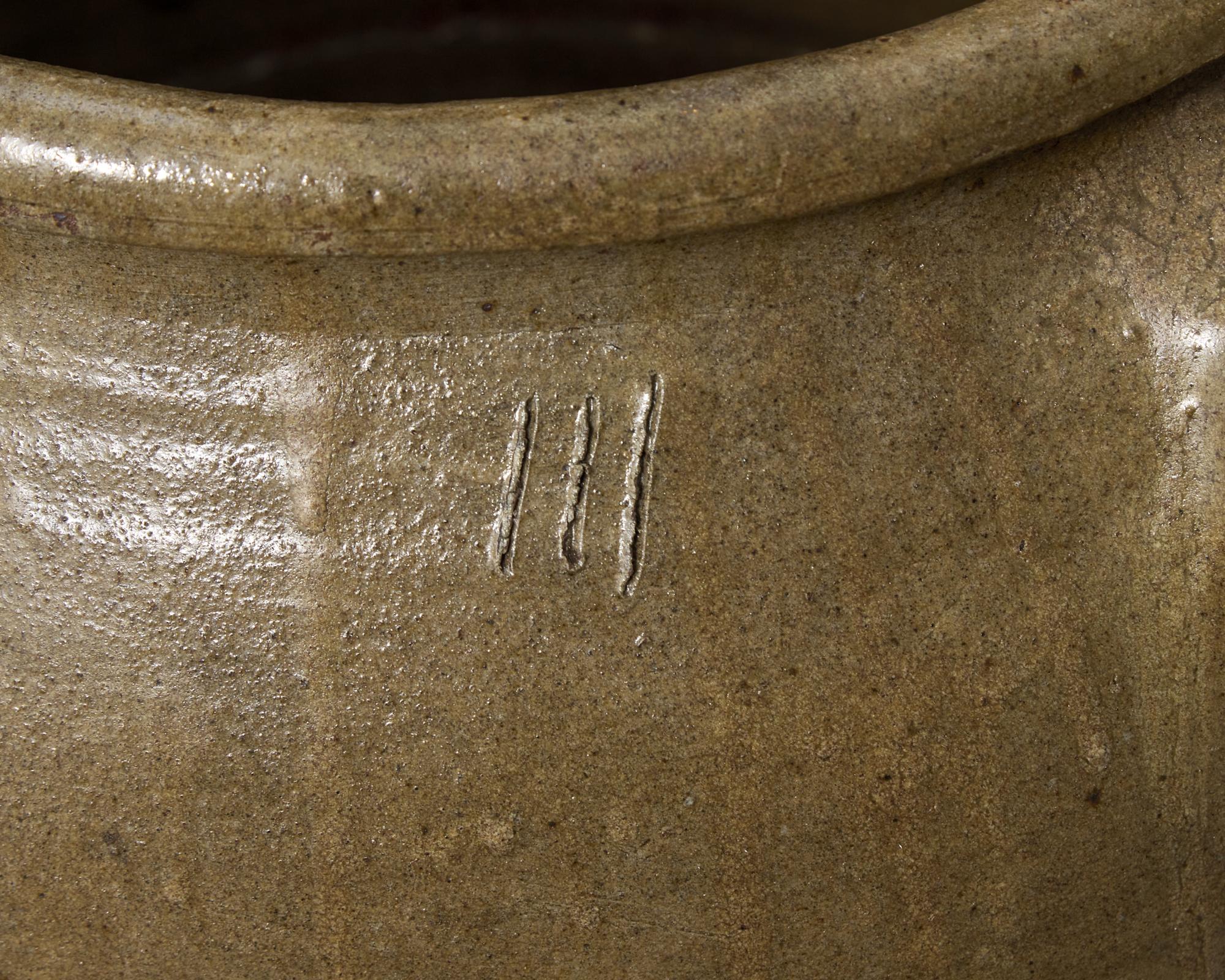 A Rare And Large David Drake Alkaline Glazed Two-Handled Stoneware Storage Jar