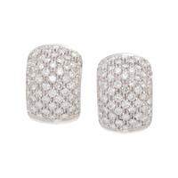 WHITE GOLD AND DIAMOND HALF HOOP EARCLIPS