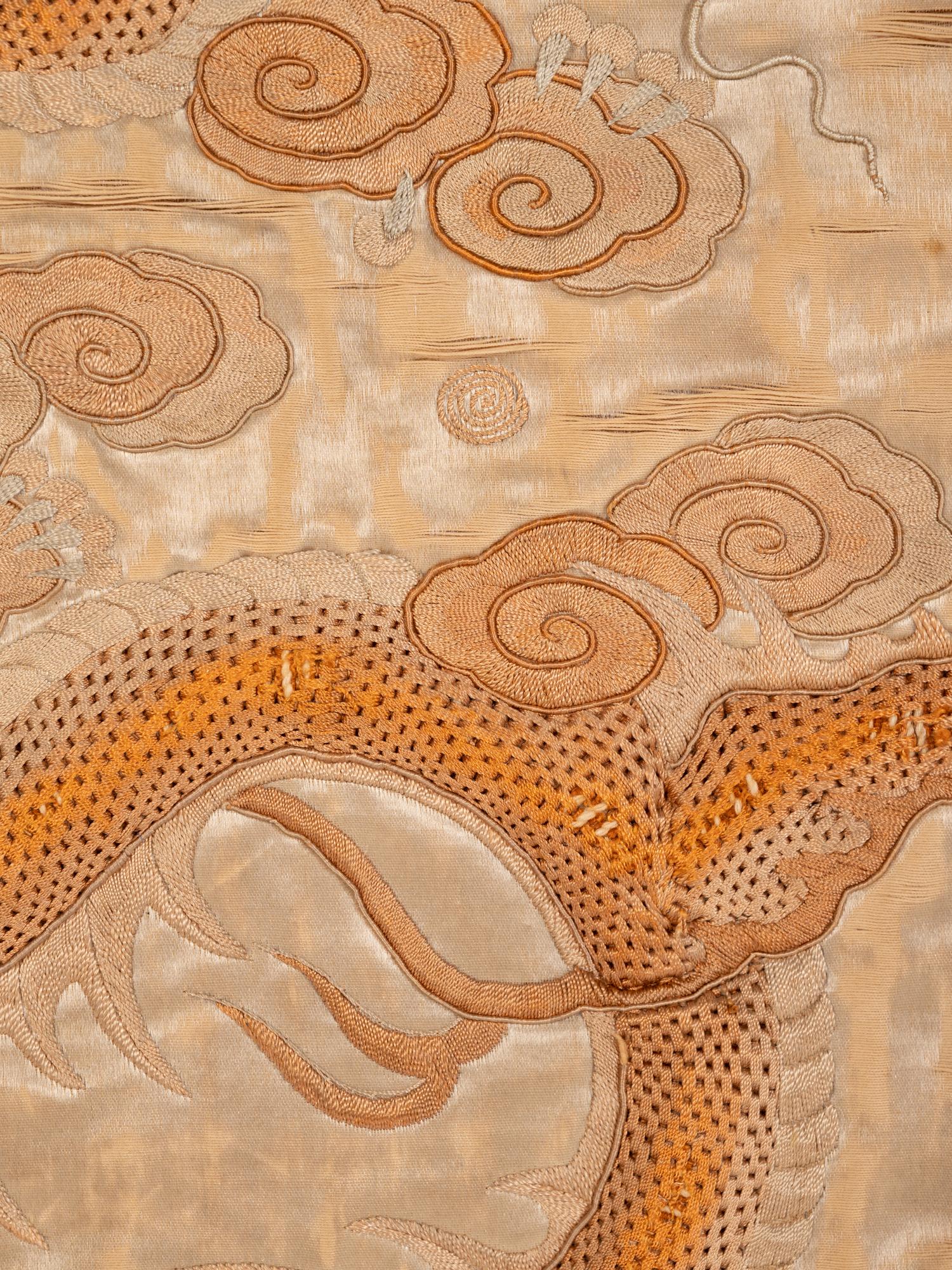Three Chinese Embroidered Silk Panels