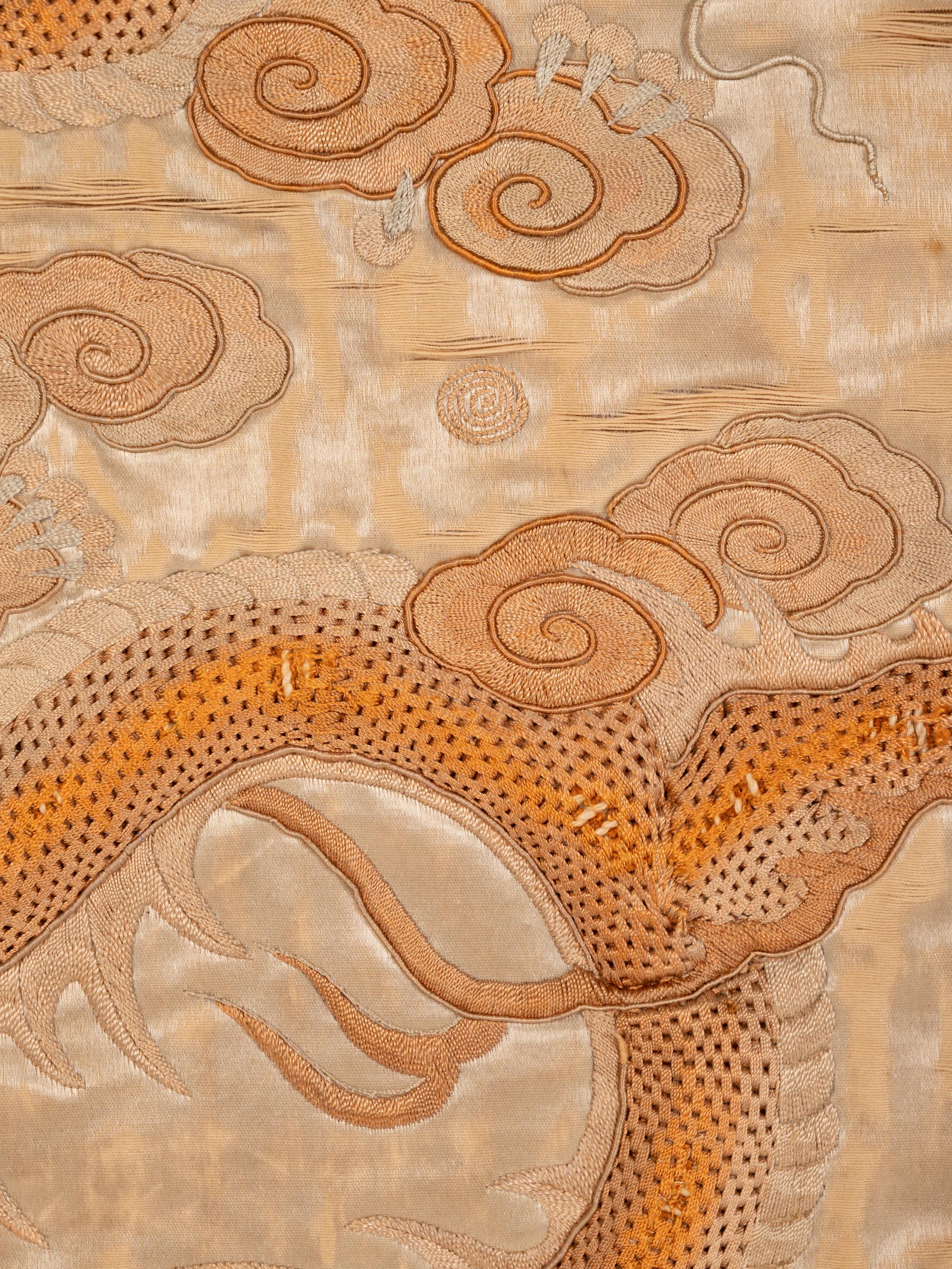 Three Chinese Embroidered Silk Panels