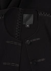 Ralph Rucci Wool Crepe Jacket with Satin Ribbon Seaming