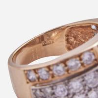 A 14K Yellow Gold and Diamond Ring