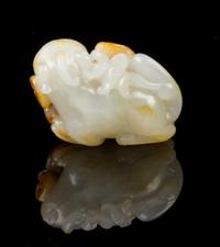 A Chinese White Jade Toggle 18TH/19TH CENTURY Width 1 7/8 inches. — 18TH/19TH CENTURY