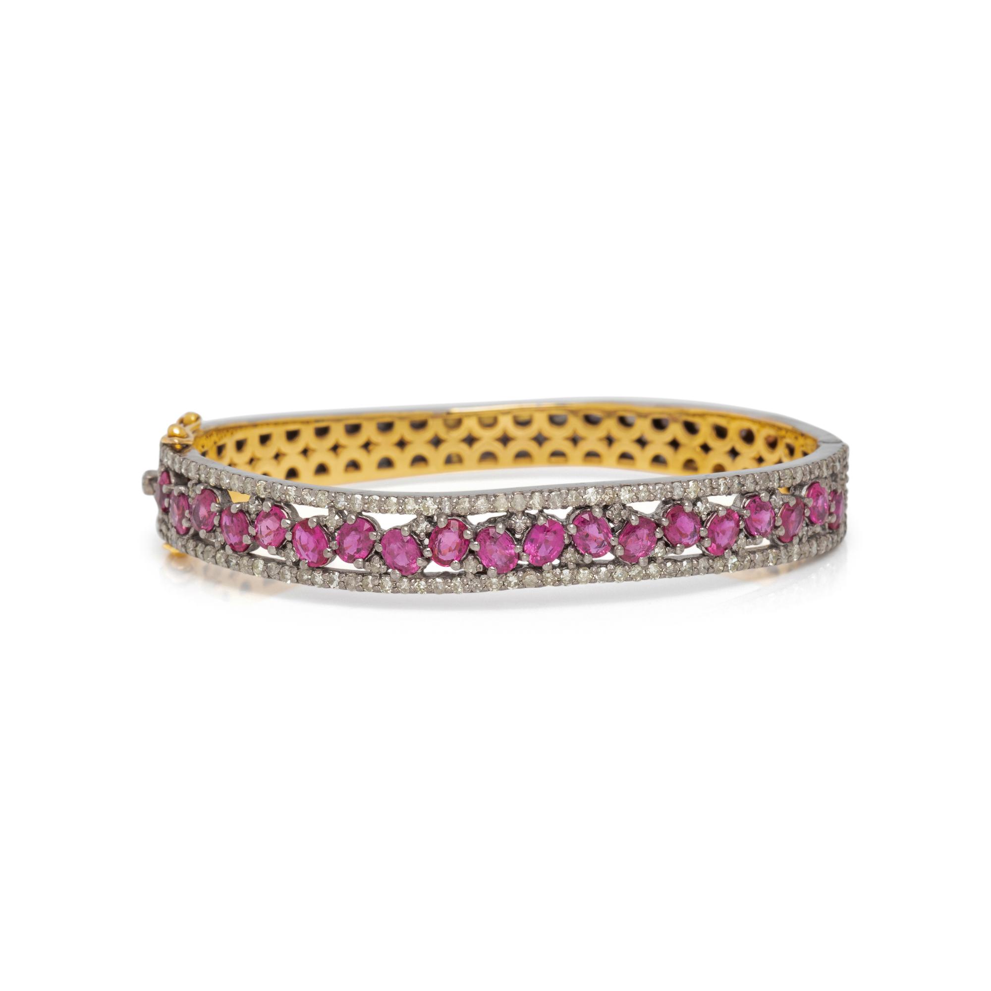 RUBY AND DIAMOND BANGLE BRACELET