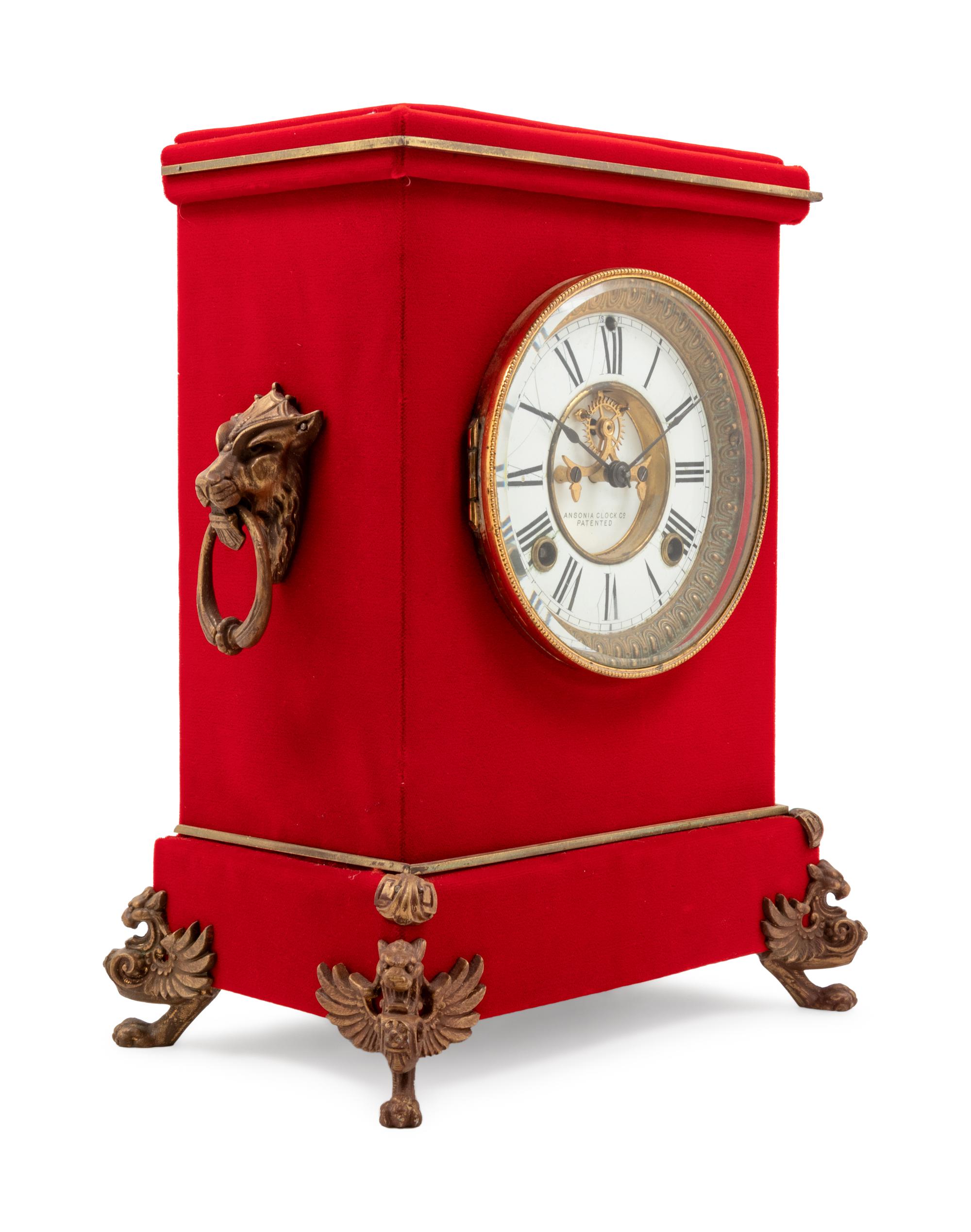 An Ansonia Florentine Plush Mantel Clock