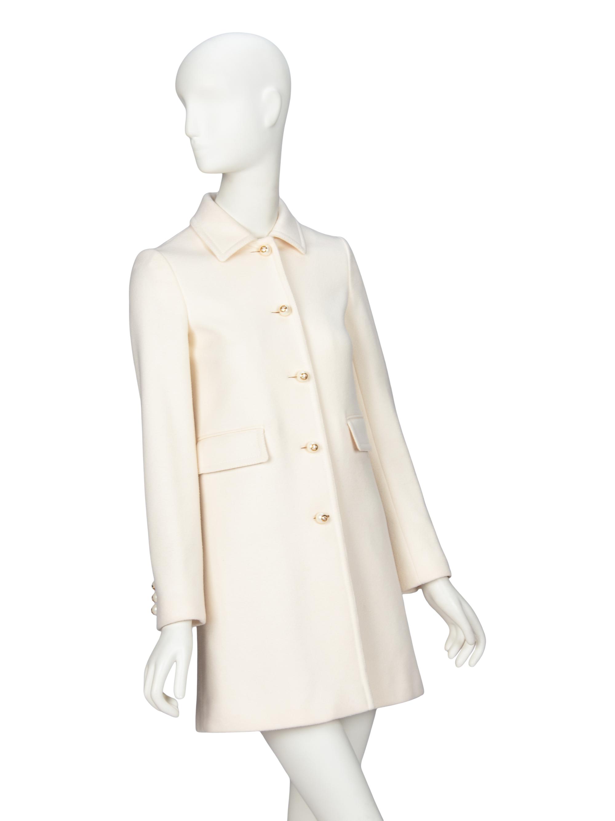GUCCI, IVORY WOOL COAT