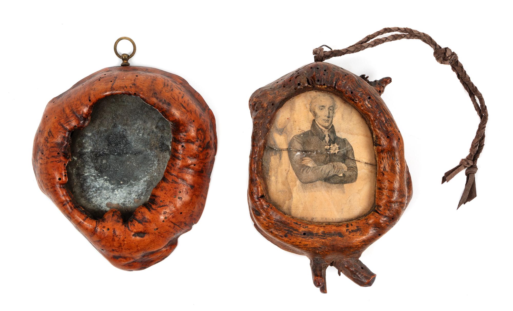 Two Rootwood Picture Frames Length of larger 5 3/4 inches.