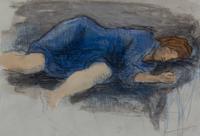 Moses Soyer, (American, 1899-1974), Three Works Untitled (Blue Robe) Pastel and wash on paper Signed lower center (Sight) 9 3/4 x 13 3/
