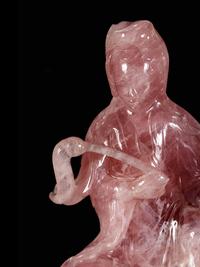A Chinese Rose Quartz Figure of Guanyin