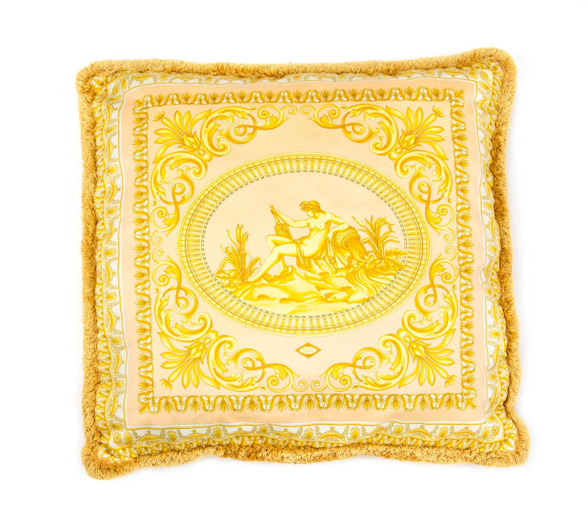A Gianni Versace Silk Pillow Cover, 25" x 25".