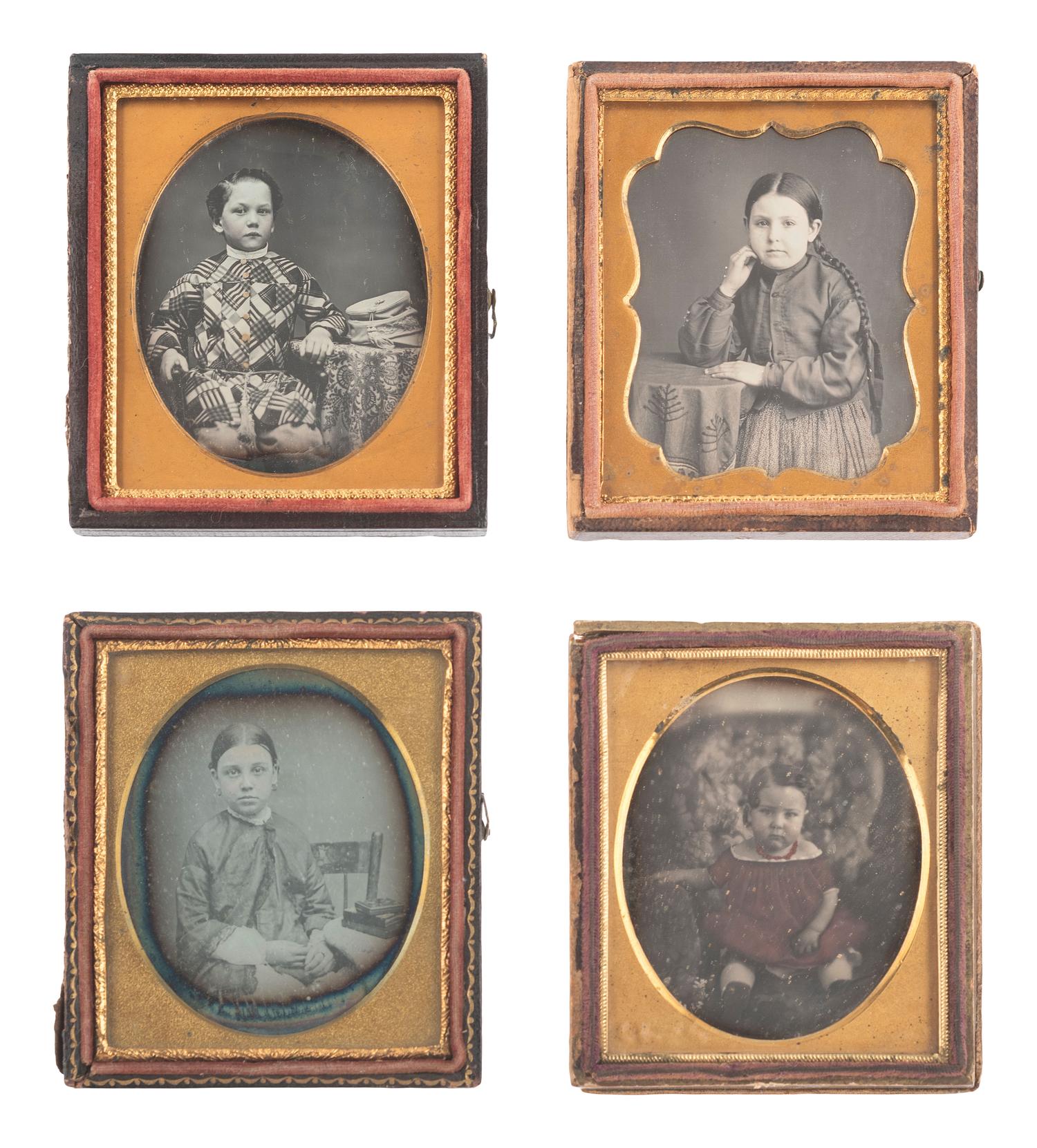 [EARLY PHOTOGRAPHY]. 29 sixth plate daguerreotypes of children.