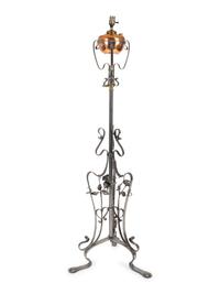 A French Art Nouveau Style Cast Iron Floor Lamp