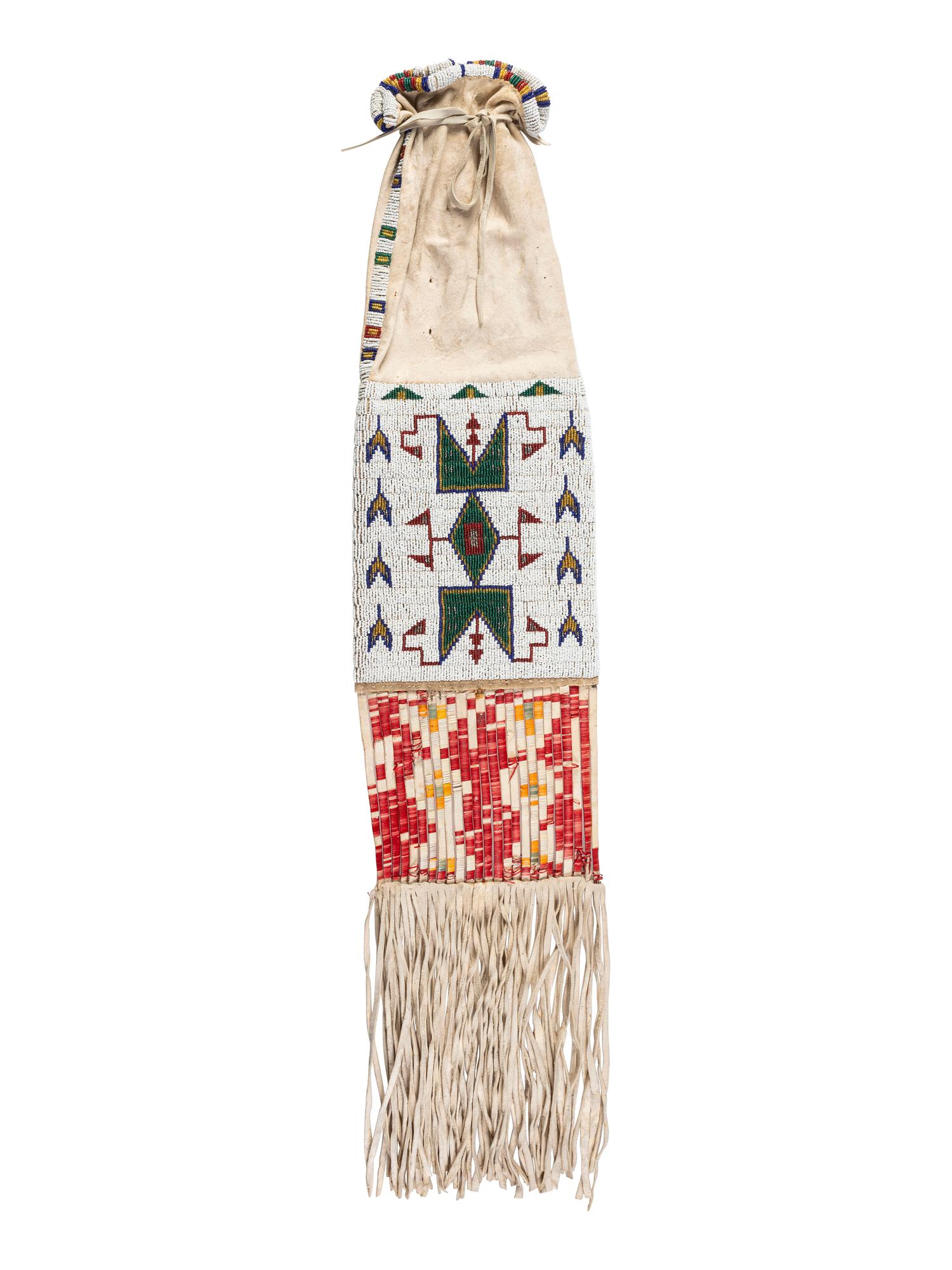 Sioux Beaded Hide Tobacco Bag