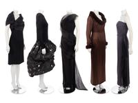 Collection of Seven Designer Evening Dresses: One Giorgio Armani, One Bill Blass, One Lawrence, One Akris, One Pamela Dennis, Two Roland Nivelais — Garage