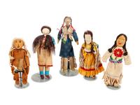 Collection of Dolls, with Sculpted Faces