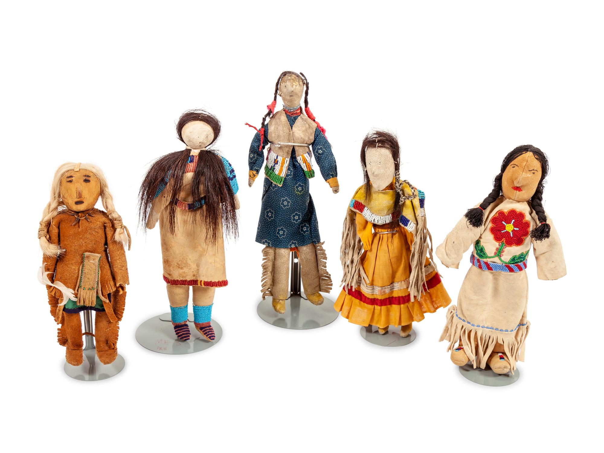 Collection of Dolls, with Sculpted Faces