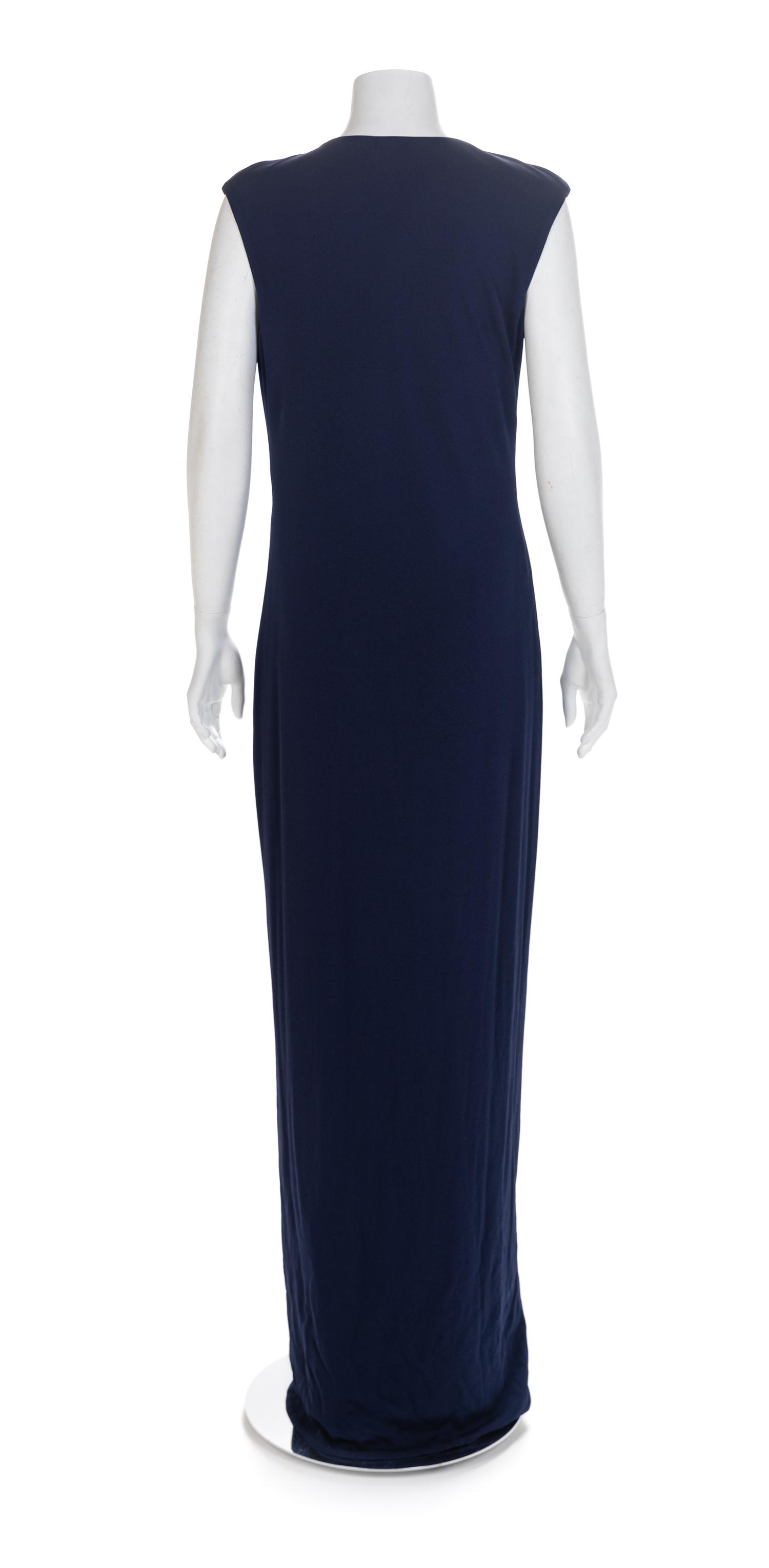 Randolph Duke Navy Sequin Dress with Sleeveless Jacket, 1990-2000s No size label
