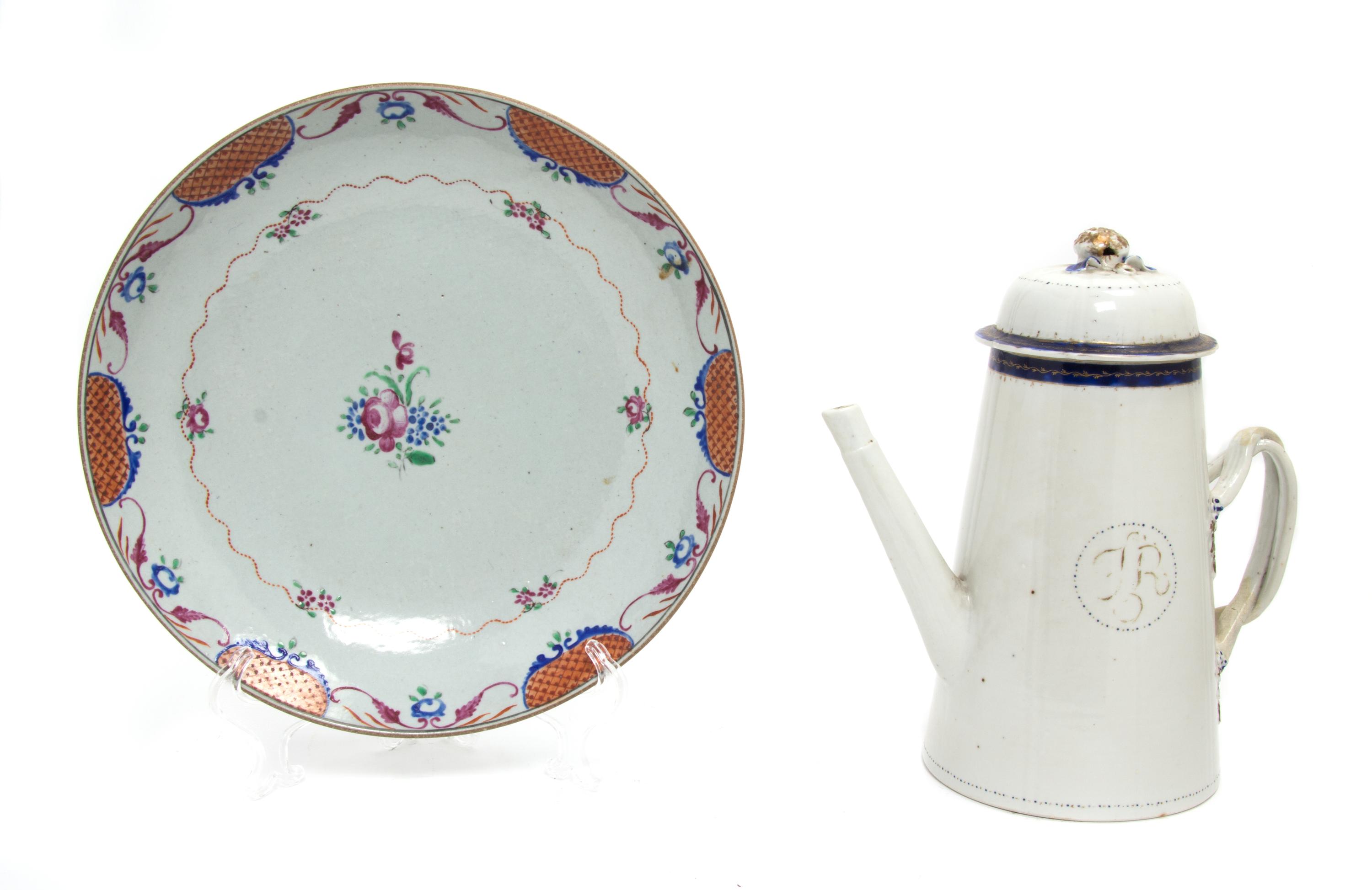 Two Articles of Chinese Export Porcelain Diameter of first 10 7/8 inches.