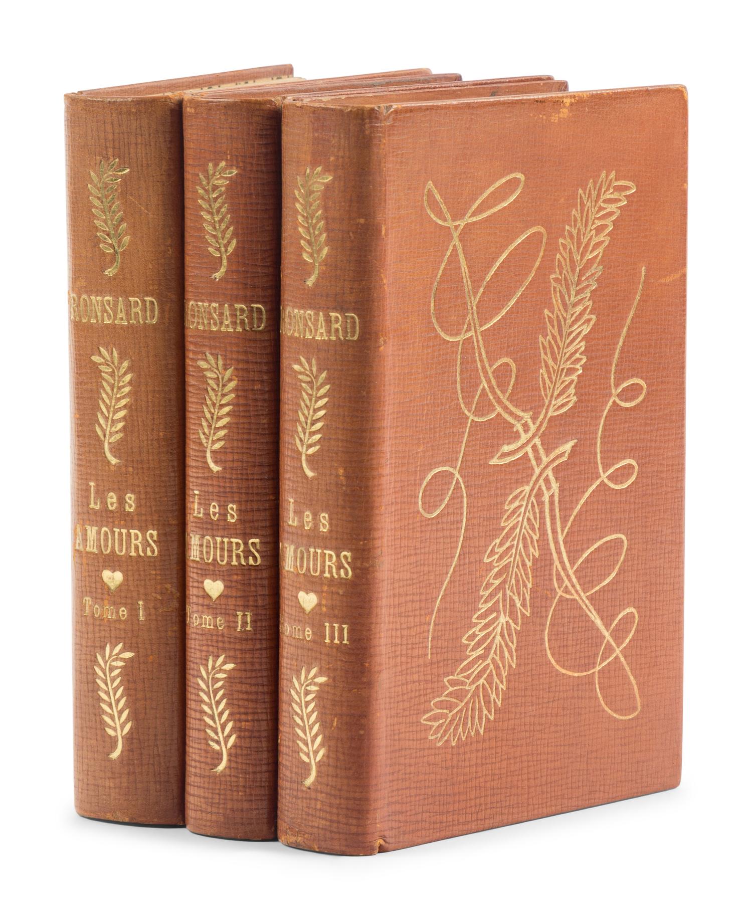 [BINDINGS]. [PAVIS, Georges (1886-1951), illustrator]. -- RONSARD, Pierre de (1524-1585). Les Amours . Paris: L'Editions D'Art, 1924.