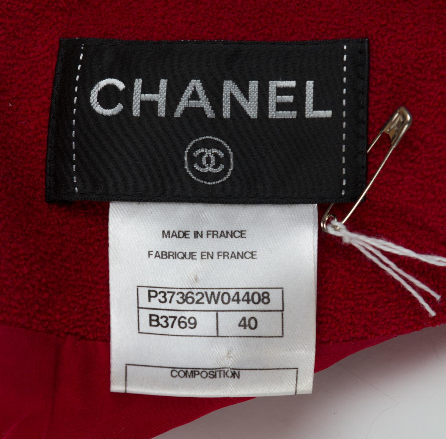A Chanel Red Wool Dress, Size 40.