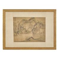 A Chinese 'Landscape' Painting 清佚名 仿董其昌筆意絹本水墨山水圖