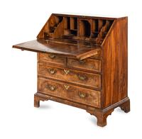 A George II Burl Walnut Slant-Front Bureau