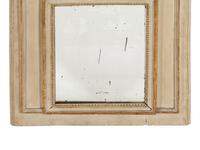 A Louis XVI Style Gray Painted and Parcel Gilt Mirror