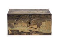 A Chinese Export Lacquer Double Tea Caddy