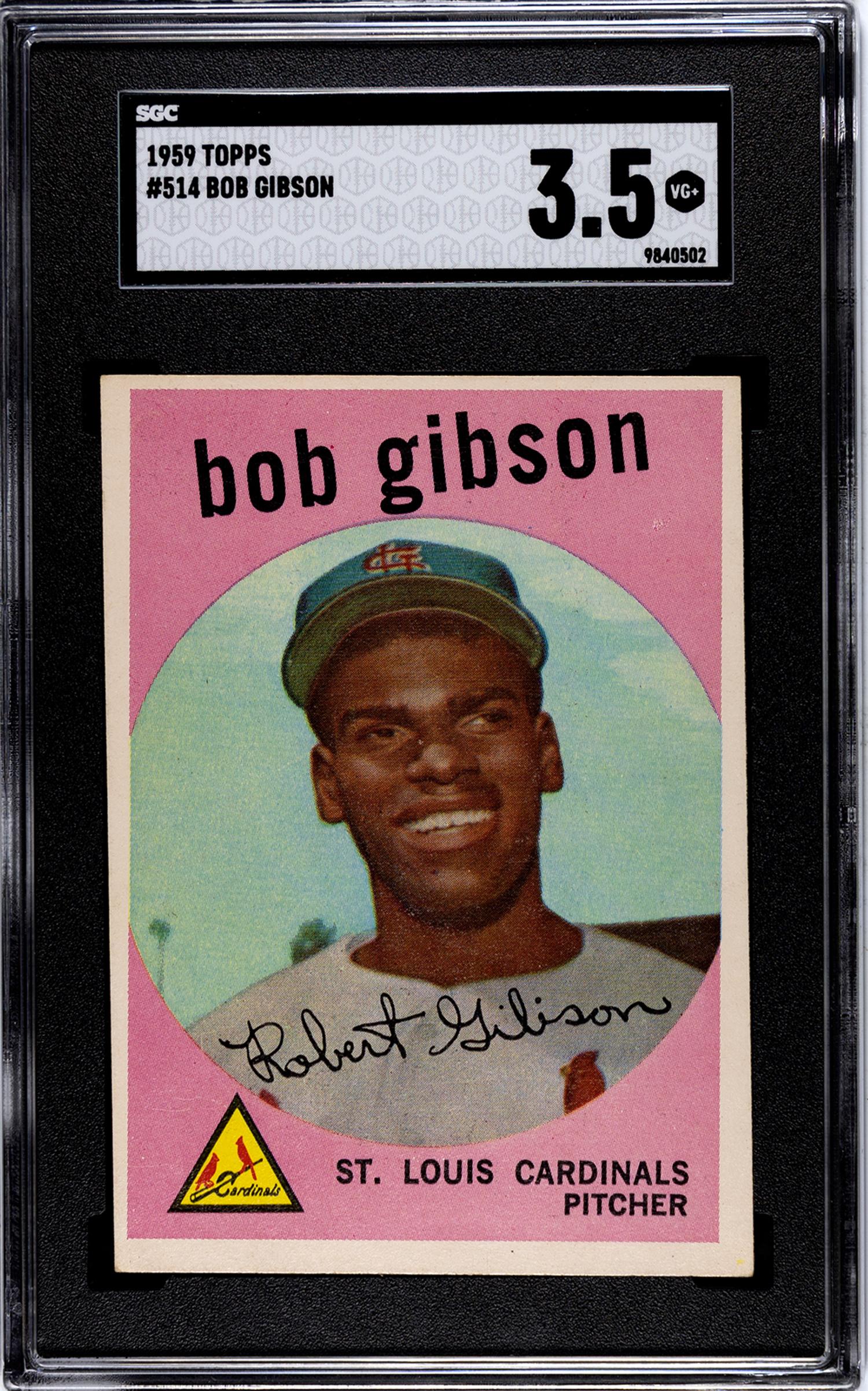 A 1959 Topps Bob Gibson Rookie Baseball Card No. 514 (SGC 3.5 VG+)