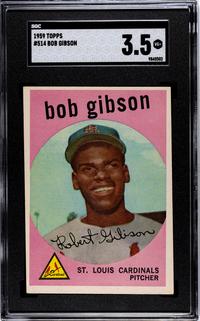 A 1959 Topps Bob Gibson Rookie Baseball Card No. 514 (SGC 3.5 VG+)