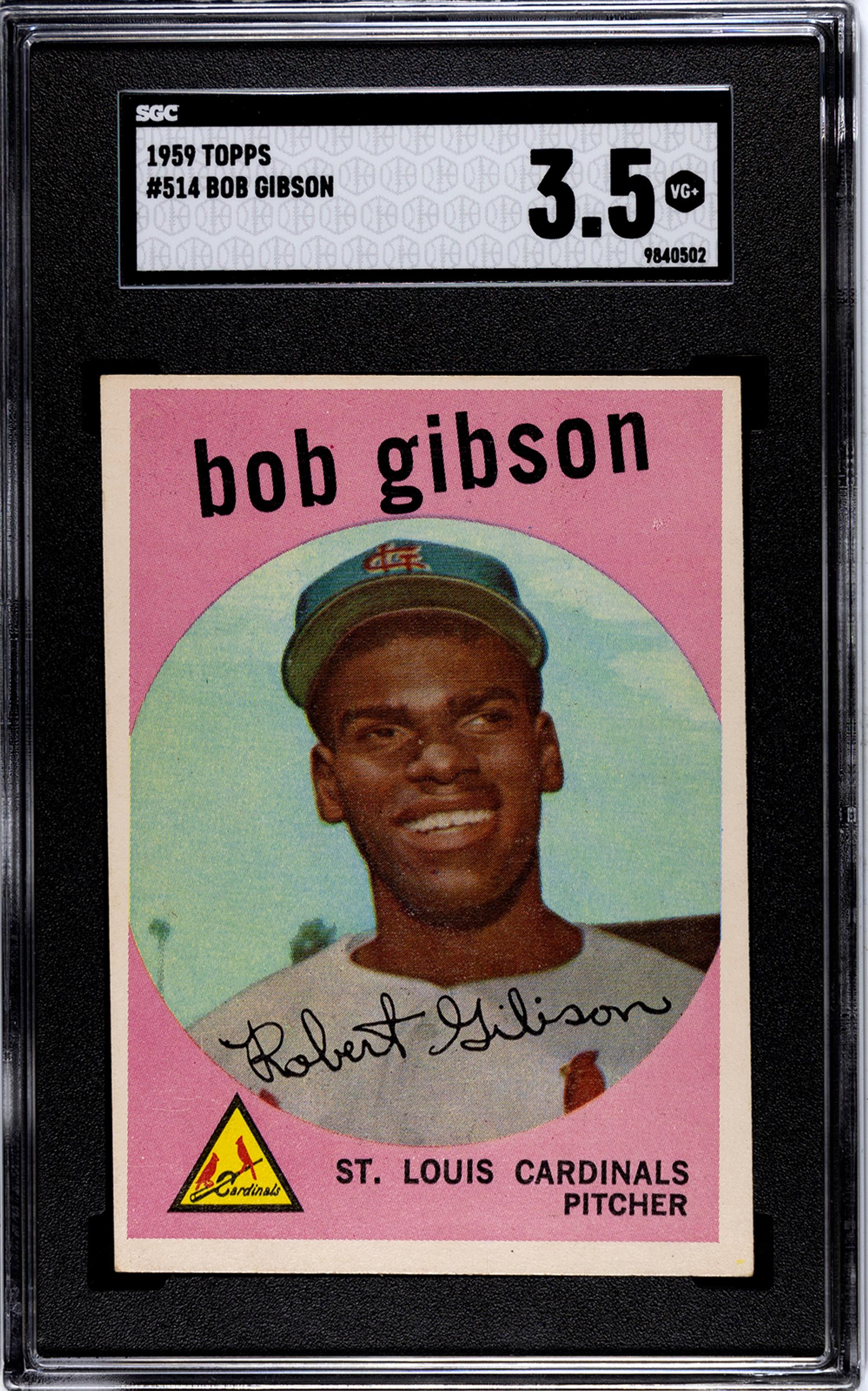 A 1959 Topps Bob Gibson Rookie Baseball Card No. 514 (SGC 3.5 VG+)