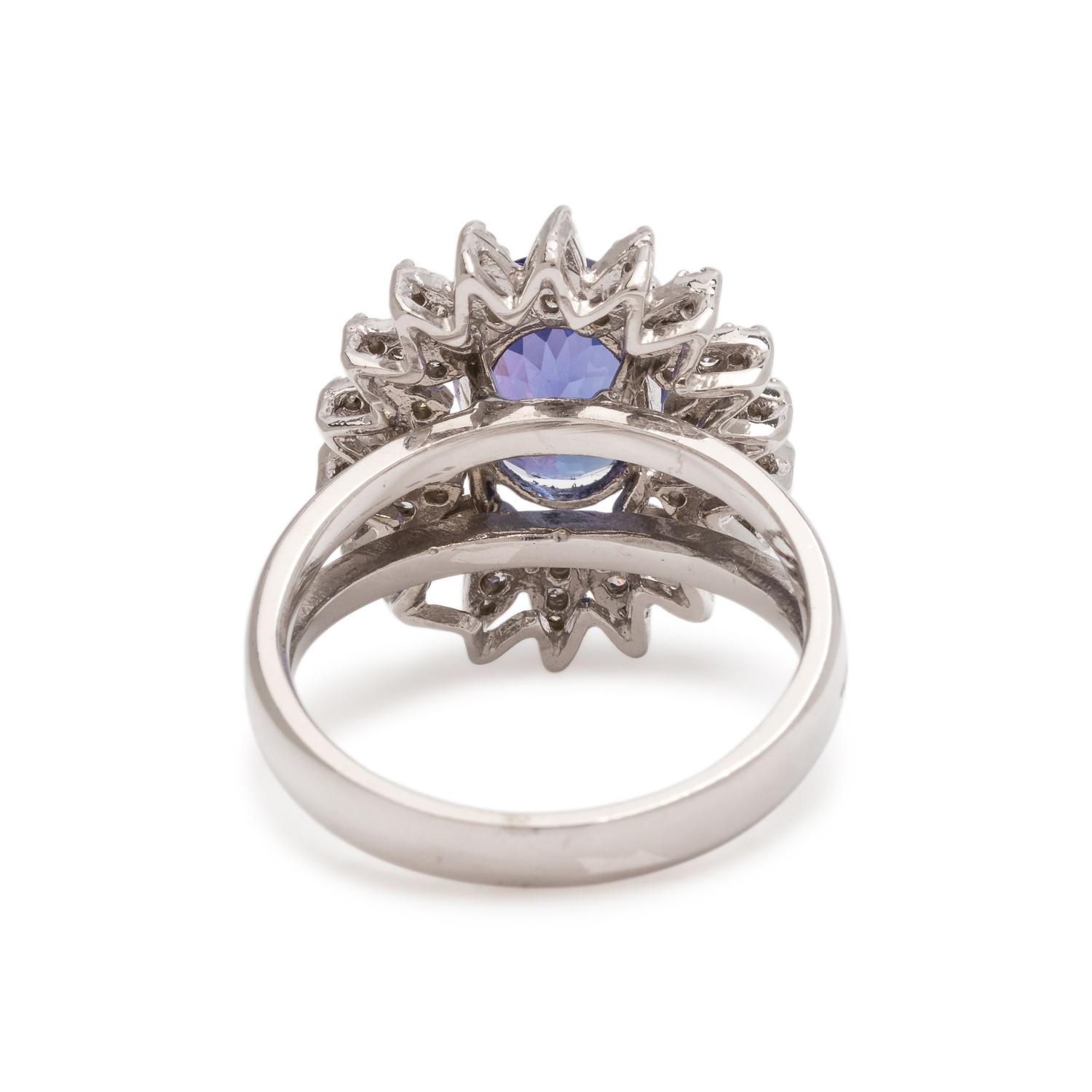 TANZANITE AND DIAMOND RING
