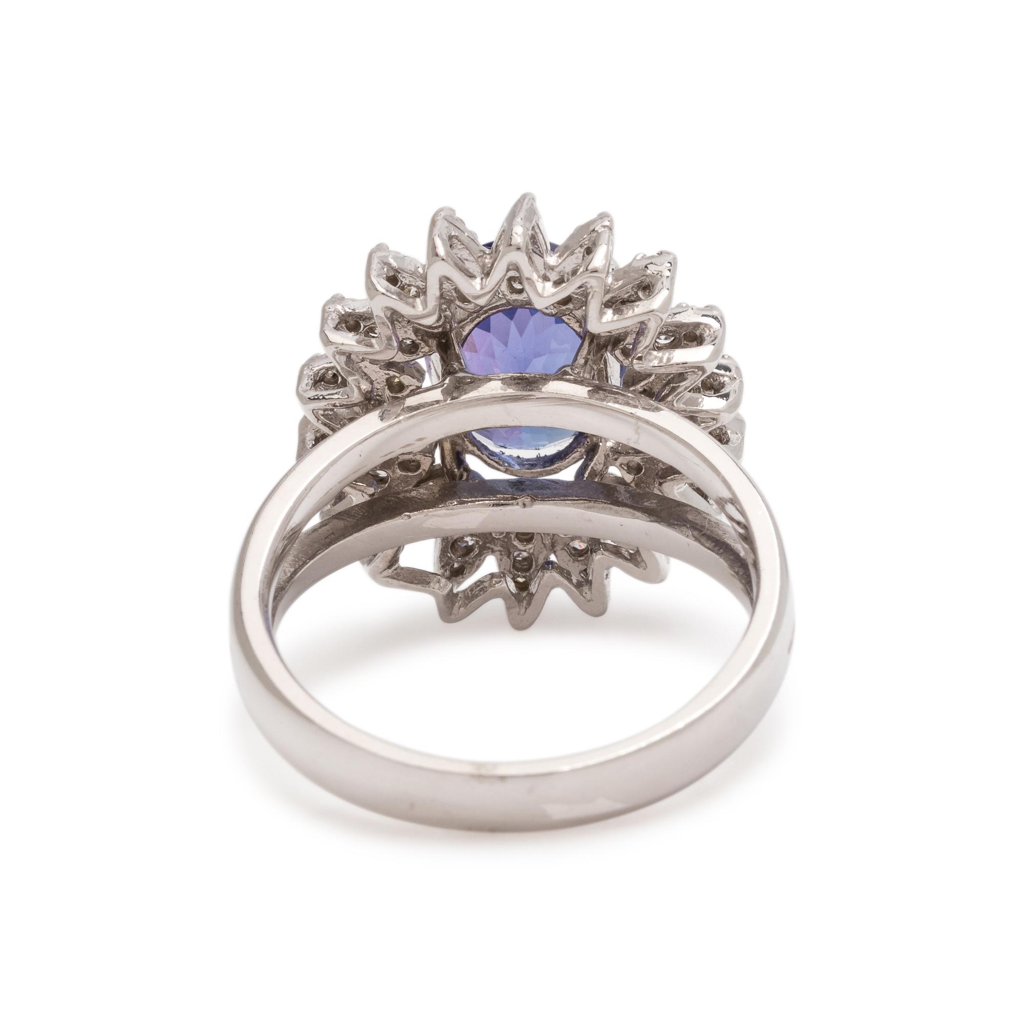 TANZANITE AND DIAMOND RING