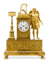 An Empire Style Gilt Bronze Mantel Clock Height 18 inches. — GADSBY, LINCOLN