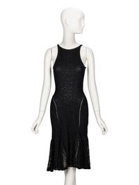 John Galliano, Lace Knit Black Bodycon Dress