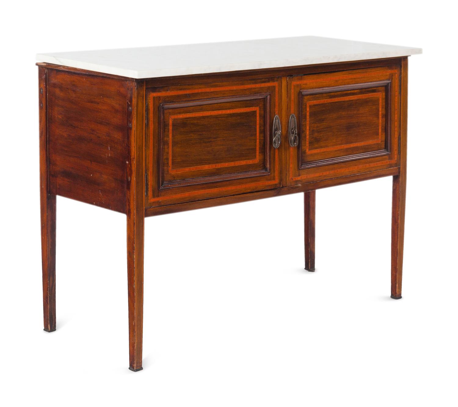 An Edwardian Style Marble-Top Cabinet