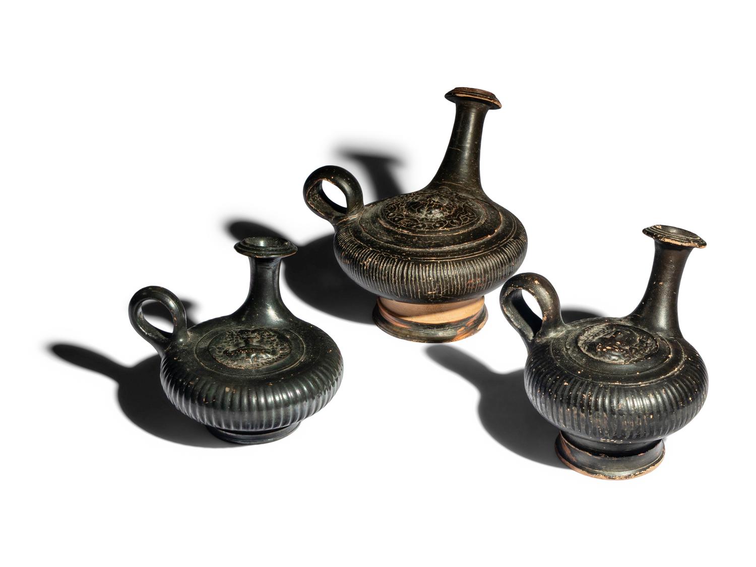 Three Campanian Calene-Ware Gutti
