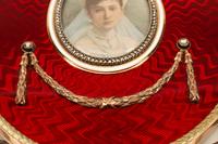 A Vari-Color Gold, Diamond and Guilloché Enamel Picture Frame