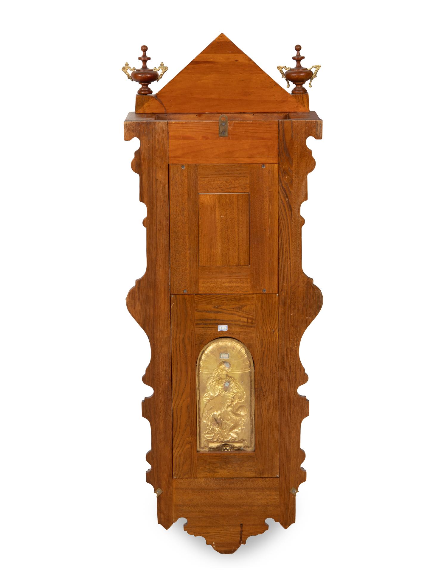 A Continental Gilt Metal Mounted Walnut Regulator Clock