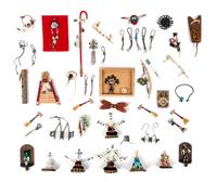 A Collection of Native American Articles Length of ceremonial staff 7 3/4 inches. — Various Makers