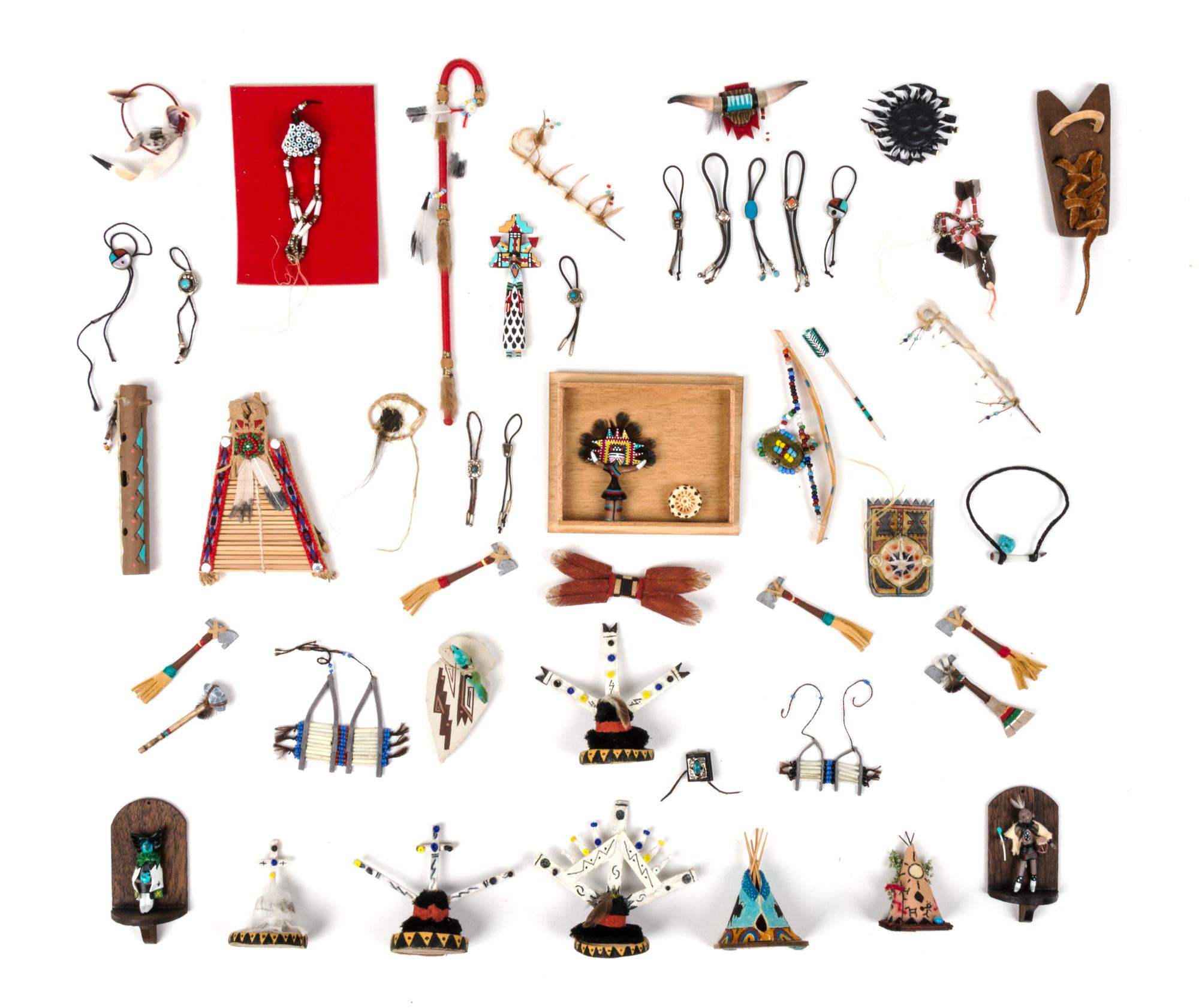 A Collection of Native American Articles Length of ceremonial staff 7 3/4 inches. — Various Makers